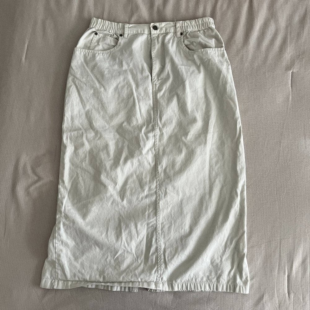 Cream Midi-Length Cargo Skirt | sz 16 | Premier Internationals